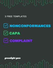 3 Free Templates for NC, CAPA, Complaints slide-in cover