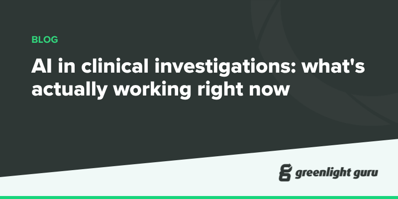 AI in clinical investigations: what's actually working right now
