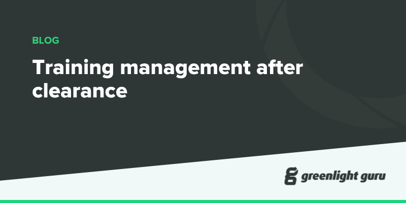 Training management after clearance