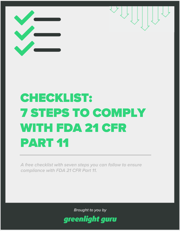 Checklist_7 Steps to Comply with FDA 21 CFR Part 11 - slide-in cover