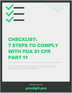 Checklist_ 7 Steps to Comply with FDA 21 CFR Part 11 - slide-in cover
