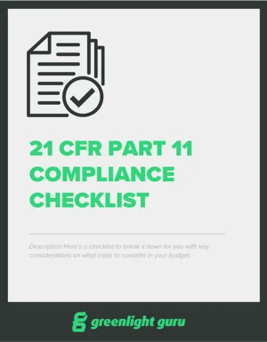 21 CFR Part 11 Compliance Checklist- slide in cta