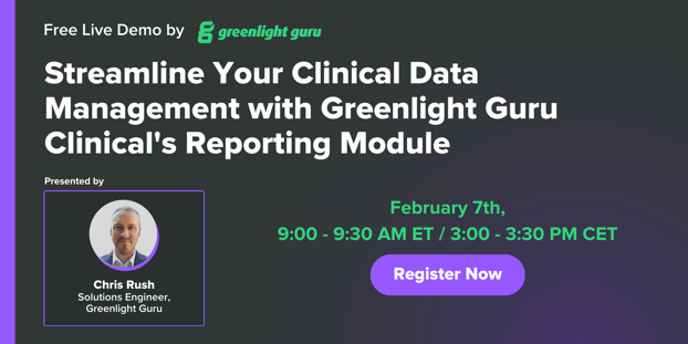Streamline Your Clinical Data Management with Greenlight Guru Clinicals Reporting Module - live demo thumbnail
