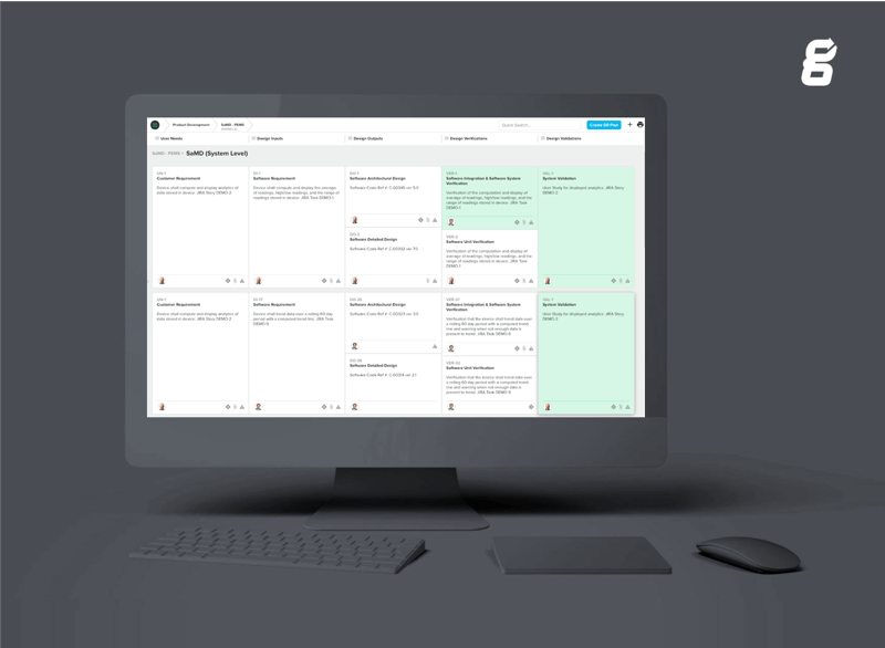 Greenlight Guru SaMD software screen