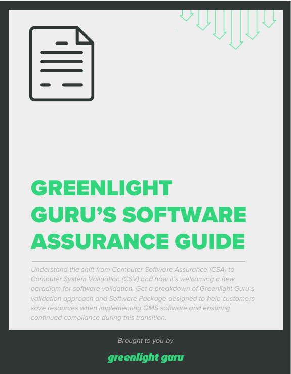 Greenlight Guru’s Software Assurance Guide - slide in