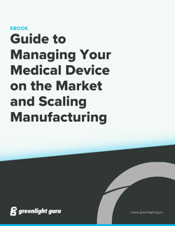 Guide to Managing Your Medical Device on the Market and Scaling Manufacturing - ebook cover