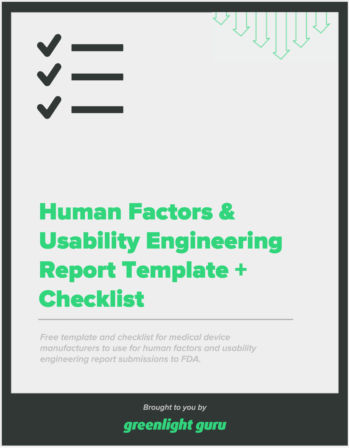 Human Factors & Usability Engineering Report Template + Checklist - slide-in cover-1