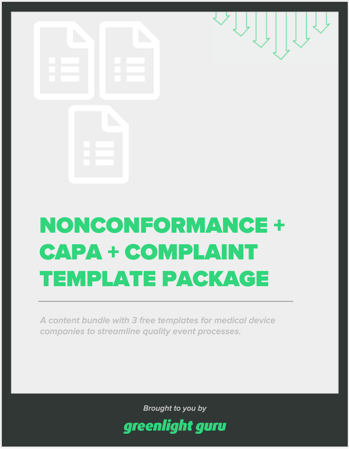 NC+CAPA+Complaint Template Package - slide-in cover