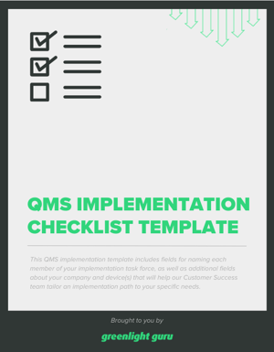 QMS Implementation Checklist Template - slide in cover