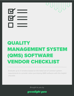 Quality Management System (QMS) Software Vendor Checklist - Slide-in Cover