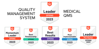 G2 Crowd Badges - Best Quality Management System 2023