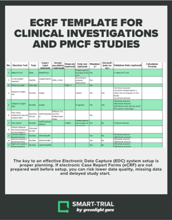 eCRF Template for Clinical Investigations and PMCF Studies - Slide-in-cover