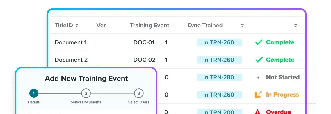 Documents and training management