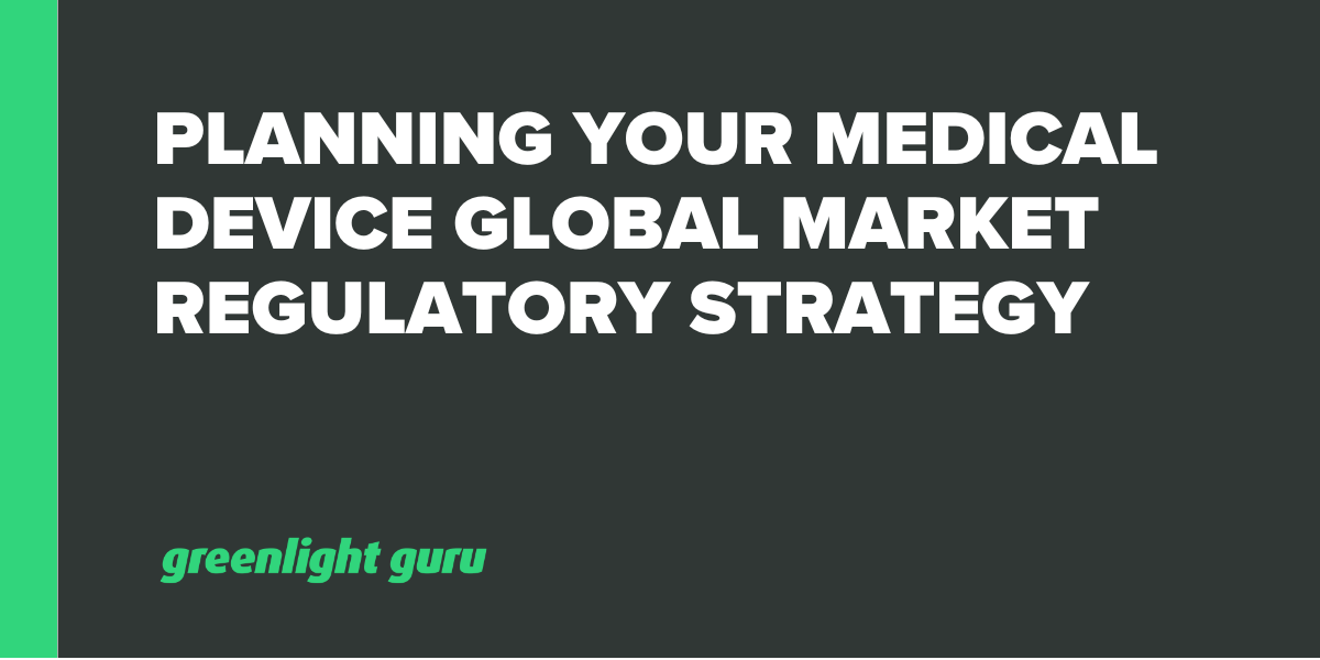 Planning Your Medical Device Global Market Regulatory Strategy