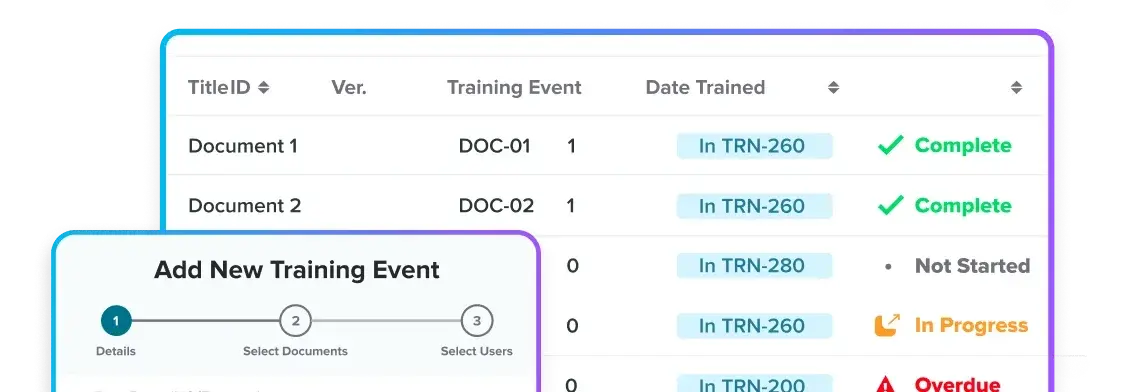 Documents and training management